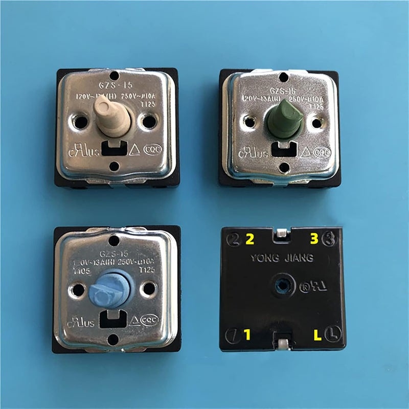 HMHAMA GZS-15 Rotary Switch 4 Position 3 Speed Rotary Electric Heater Switch Fan Speed Selector Switch for Midea Electric Heater Radiator Replacement Part Accessories 10AT125（2 Gear） - Image 3
